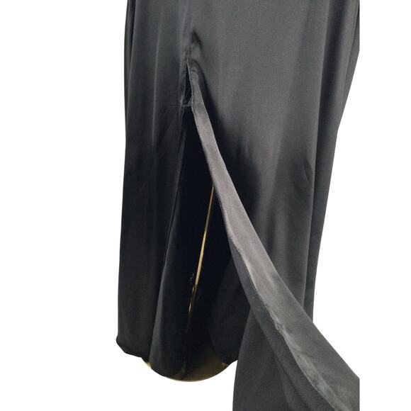 FORMAL 4 S black Satin Lace up Backless formal Cocktail Party Maxi Dress NEW B48 - Picture 3 of 7